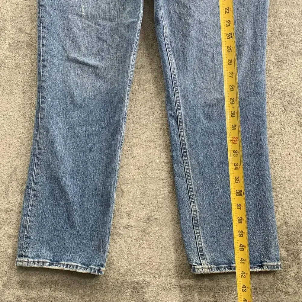 Abercrombie & Fitch 90s Straight Ultra High Rise Jeans Womens 32 14R Blue Denim